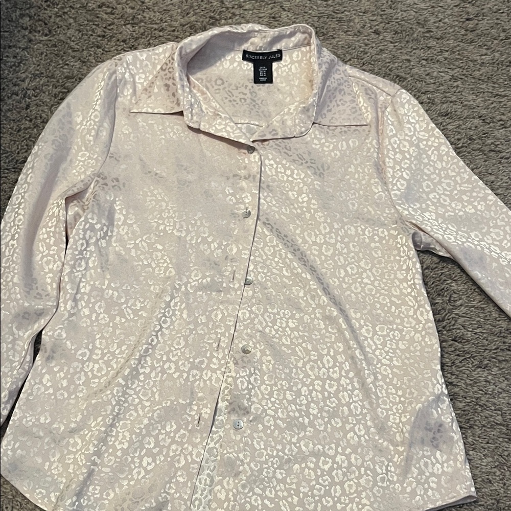 Sincerely Jules Cream Leopard Button Down Shirt